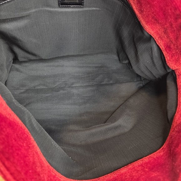 Fendi Red Velvet Tote Bag With Fendi Script, Fendi Dustbag, &Unbranded Bag Charm - Picture 4 of 14